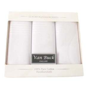 Van Buck White Egyptian Handkerchiefs Gift Set